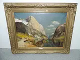 Sognefjord by Karl Kaufmann, oil on canvas, sold Jun 2018