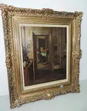 Interieur mit zwei Lesenden by Gaston Théophile Lhuer, oil on canvas, sold Jun 2018