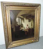 Bei der Grossmutter by August Heinrich Niedmann, oil on canvas, sold Jun 2018