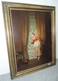 Das lauschende Stubenmädchen by Wilhelm I Rögge, 1869, oil on canvas, offered Jun 2018