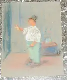 Mann mit Zylinder by Ossip Lubitch, pastel, offered Jun 2018