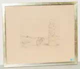 Crowd looking at a tied-up object by Henry Moore, 1966, etching, offered Jun 2018