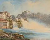 Blick auf den Rheinfall by Johann Ulrich Burri, watercolor, sold Jun 2018