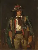 Studie eines italienischen Briganten, um 1849 by Benjamin d.Ä. Vautier, oil on canvas, offered Jun 2018