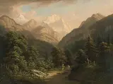 Das Lauterbrunnental mit dem Jungfraumassiv by Anton Winterlin, oil on canvas, sold Jun 2018