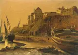 Hafenstadt am Meer", um 1833 by Ulrich, Johann Jakob Ii., oil, sold Jun 2018