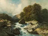 Kopie nach Der Reichenbach by Alexandre Calame, oil on canvas, sold Jun 2018