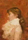 Zugeschrieben Bildnis einer jungen Frau by Édouard John Ravel, oil on canvas, sold Jun 2018