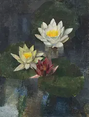 Seerosen im Teich, 1923 by Oskar Lüthy, oil on canvas, offered Jun 2018