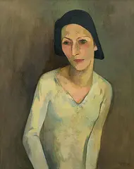 Junge Frau mit Hut, 1929 by Theo Eble, oil on canvas, sold Jun 2018