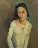 Junge Frau mit Hut, 1929 by Theo Eble, oil on canvas, sold Jun 2018