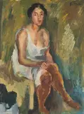 Déshabillé", 1916 by Wilhelm Gimmi, oil on canvas, sold Jun 2018