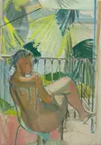 Nu sur terrasse by Maurice Barraud, oil on canvas, sold Jun 2018