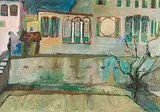 Ansicht der Casa Bernardoni in Muzzano, mit der Wohnung und dem Atelier Alis Guggenheims, 1961 by Heinrich Eichmann, oil on canvas, sold Jun 2018