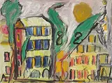 Limmatquai, 1982 by Walter Arnold Steffen, oil on canvas, sold Jun 2018