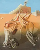 Le géant mort", 1943 by Otto Tschumi, oil on canvas, sold Jun 2018