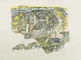 Bündner Dorf by Alois Carigiet, 1968, color lithograph, sold Jun 2018