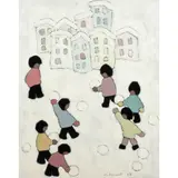 Bataille by Georges Doussot, 1968, oil on canvas, sold Jul 2023