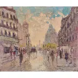 Paris by Charles François Philippe, oil on canvas board, sold Jul 2023