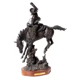 Ain't Boys Work by Truman Bolinger, 1975, bronze sculpture on wood base, sold Jul 2023