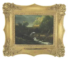 river view by Andreas Achenbach, oil on canvas, sold May 2026