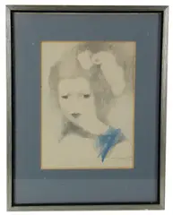 portrait of young woman by Marie Laurencin, lithograph, sold May 2026