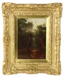 labeled Fall River Scene by Homer Dodge Martin, oil on canvas, sold May 2026
