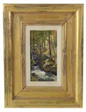 The Brook in Fall by T.M. Nicholas, oil on board, sold May 2026