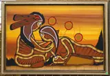 'Father by Ivan Shawana, Acrylic Painting Framed 27''x39'', sold Oct 2024
