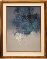 Untitled by David Lee, Watercolor on Silk Framed 50''x40'' - Koa wood frame, sold Oct 2024