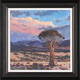 Landscape with Quivertrees by Richard Beyleveld, oil on canvas mounted on board, sold May 2025
