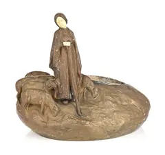 Shepherdess and her flock by Peter Tereszczuk, bronze jardinière, sold May 2025