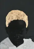 Portrait with Gold Hair by Tumelo Mphela, acrylic on canvas, sold May 2025