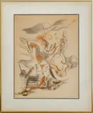 Cavalier by André Masson, 1933, Lithograph in Colors, sold Jan 2025