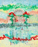Abstract Composition by Eva Bouzard-Hui, Oil on Canvas, sold Jan 2025