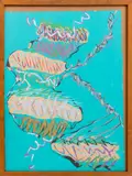 Grasses and Steps; Touch and Go Steps by Eva Bouzard-Hui, 1975, Acrylic on Paper, sold Jan 2025