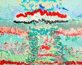 Abstract Composition by Eva Bouzard-Hui, Oil on Canvas, sold Jan 2025