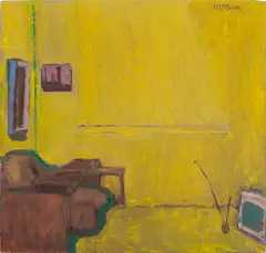 Abstracted Interior Scene by Robert O'Meara, Oil on Canvas, sold Jan 2025