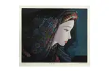 Japanese mezzotint print on paper by Takahashi Ushio, Mezzotint copperplate engraving, framed and glazed, offered Feb 2023