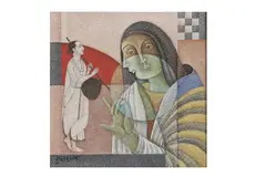Untitled by Satish Gujral, acrylic, offered Jan 2023