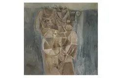 Untitled by Paris Viswanathan, oil, offered Jan 2023