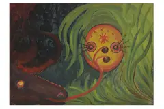 Untitled by Grace Pailthorpe, oil on board, offered Dec 2022