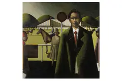 Untitled by Stephen Mangan, oil on canvas, offered Dec 2022