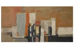 Untitled by Larry Wakefield, oil on board, offered Dec 2022