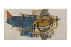 Untitled by Leigh Davis, oil and ink on linen, offered Dec 2022