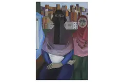 Untitled by Halim Habashy, acrylic on board, offered Nov 2022