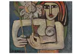 Untitled by Samir Rafi, oil on board, offered Nov 2022