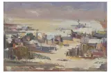 Untitled by Khalid al-Jadir, oil on board, offered Nov 2022