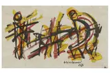 Untitled by Jilali Gharbaoui, oil on paper, offered Nov 2022