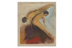 Untitled by Mohammed Kacimi, gouache on canvas, offered Nov 2022
